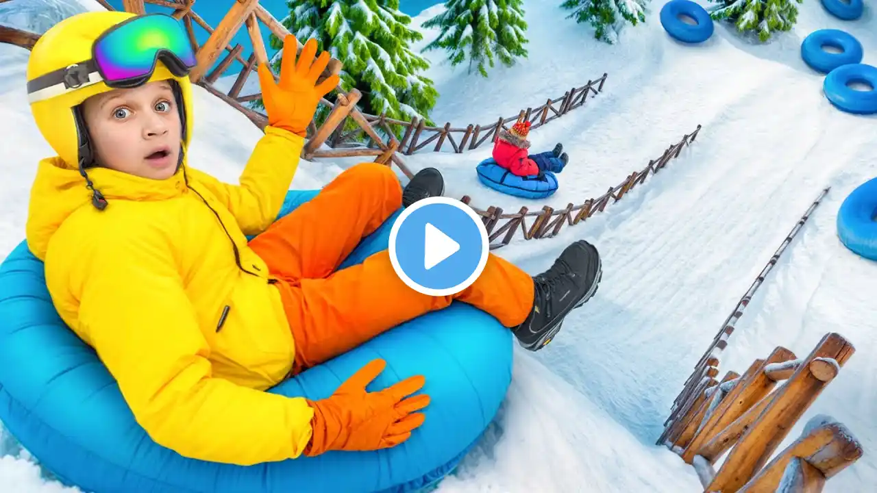 Roma Rides the Snow Slides at SKI Dubai