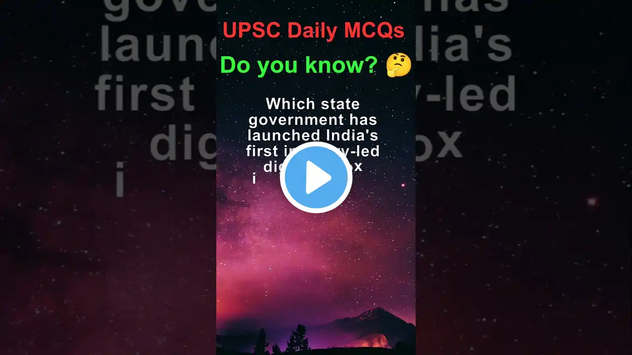 Daily Current Affairs MCQs for UPSC & PCS #UPSCMCQ #CurrentAffairs #UPSC2025