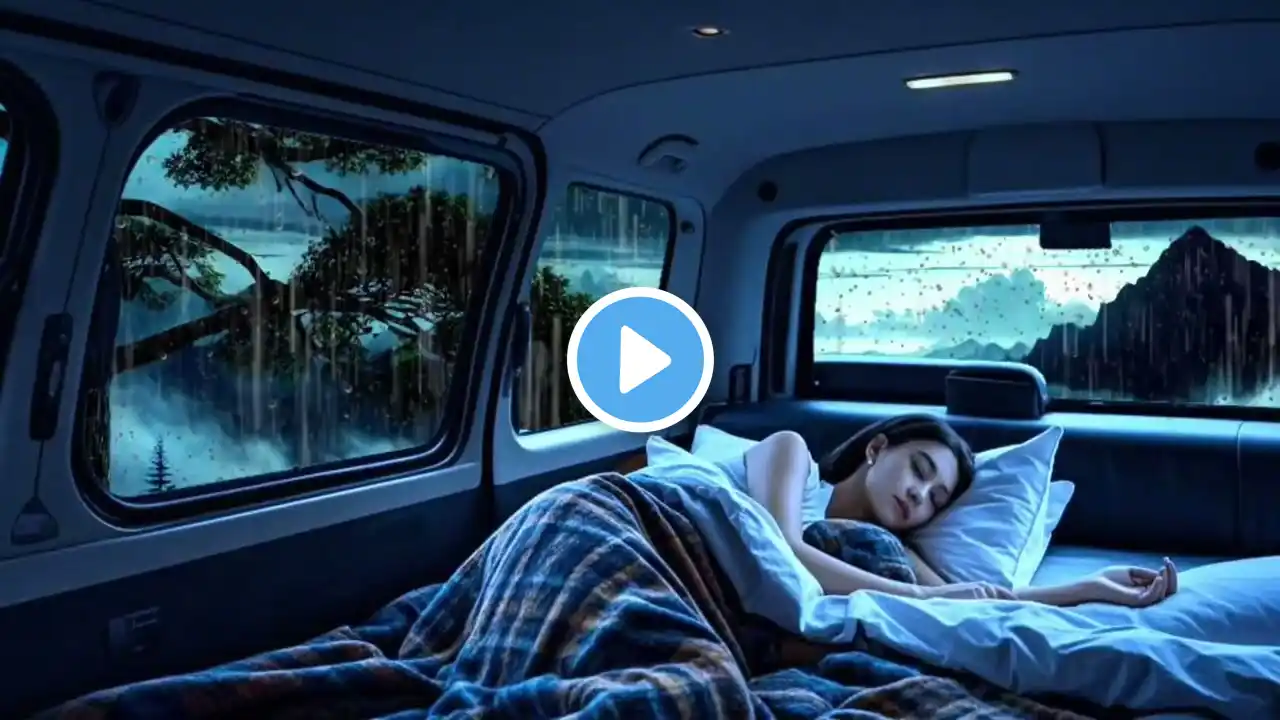 Relax & Sleep Well with Sounds Rain and Thunder on Window Car - Natural White Noise, stress relief