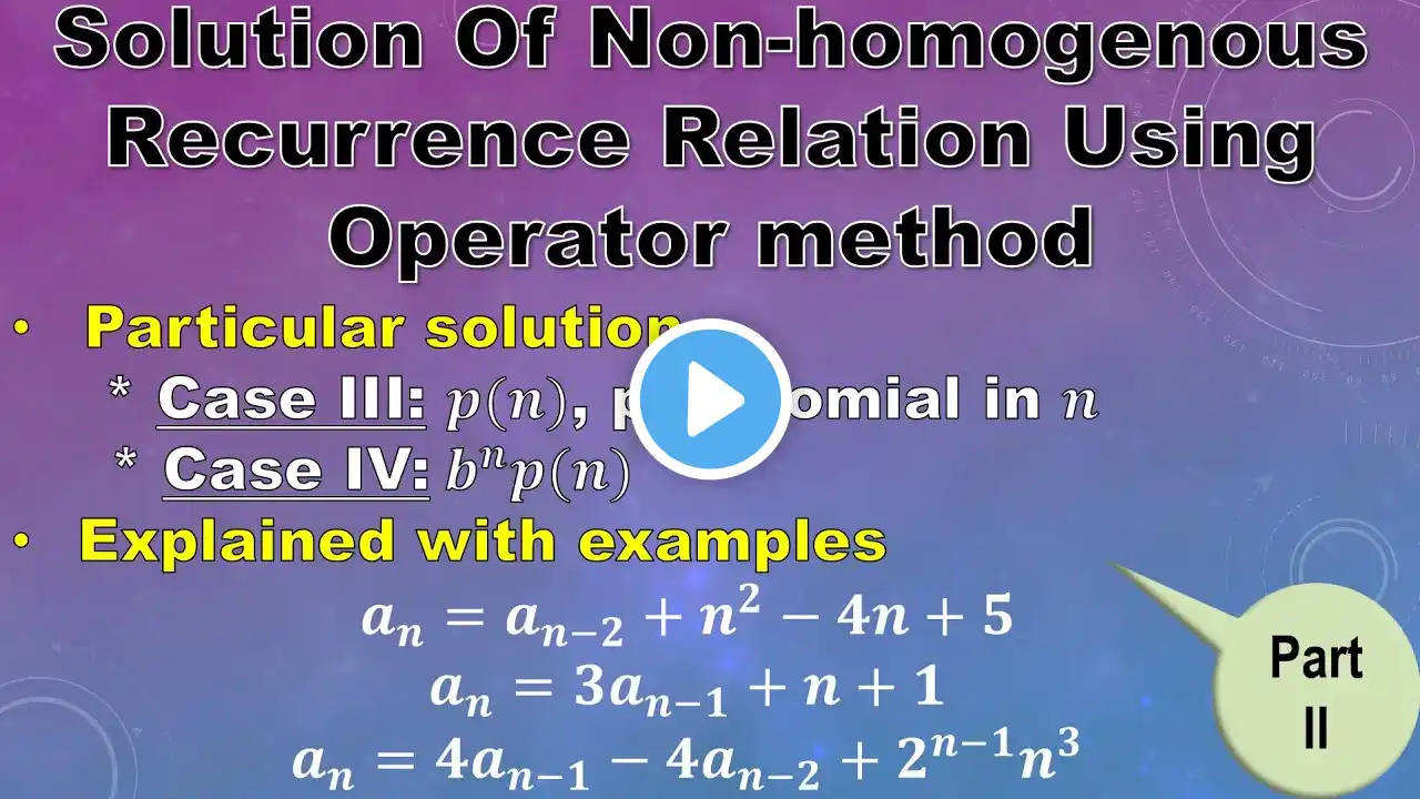 Non-Homogenous Recurrence relation using shift operator (E) method | Factorial Polynomial | Part 2