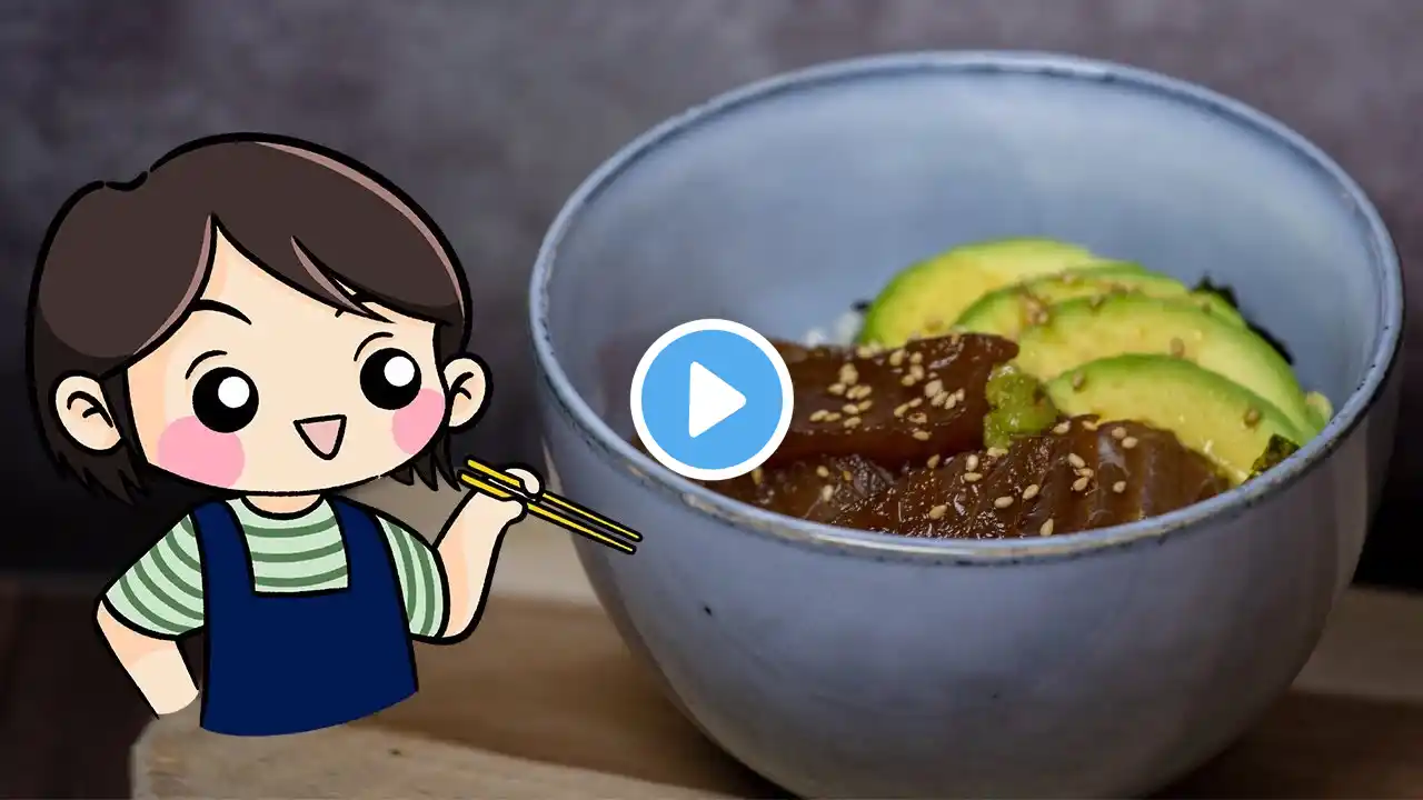 Japanese marinated tuna in donburi | Maguro no zukedon | Easy Japanese recipe