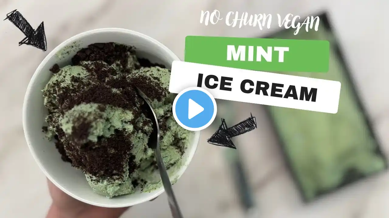 No Churn Vegan Mint Ice Cream 💚🍨 Dairy-Free | No Machine Required