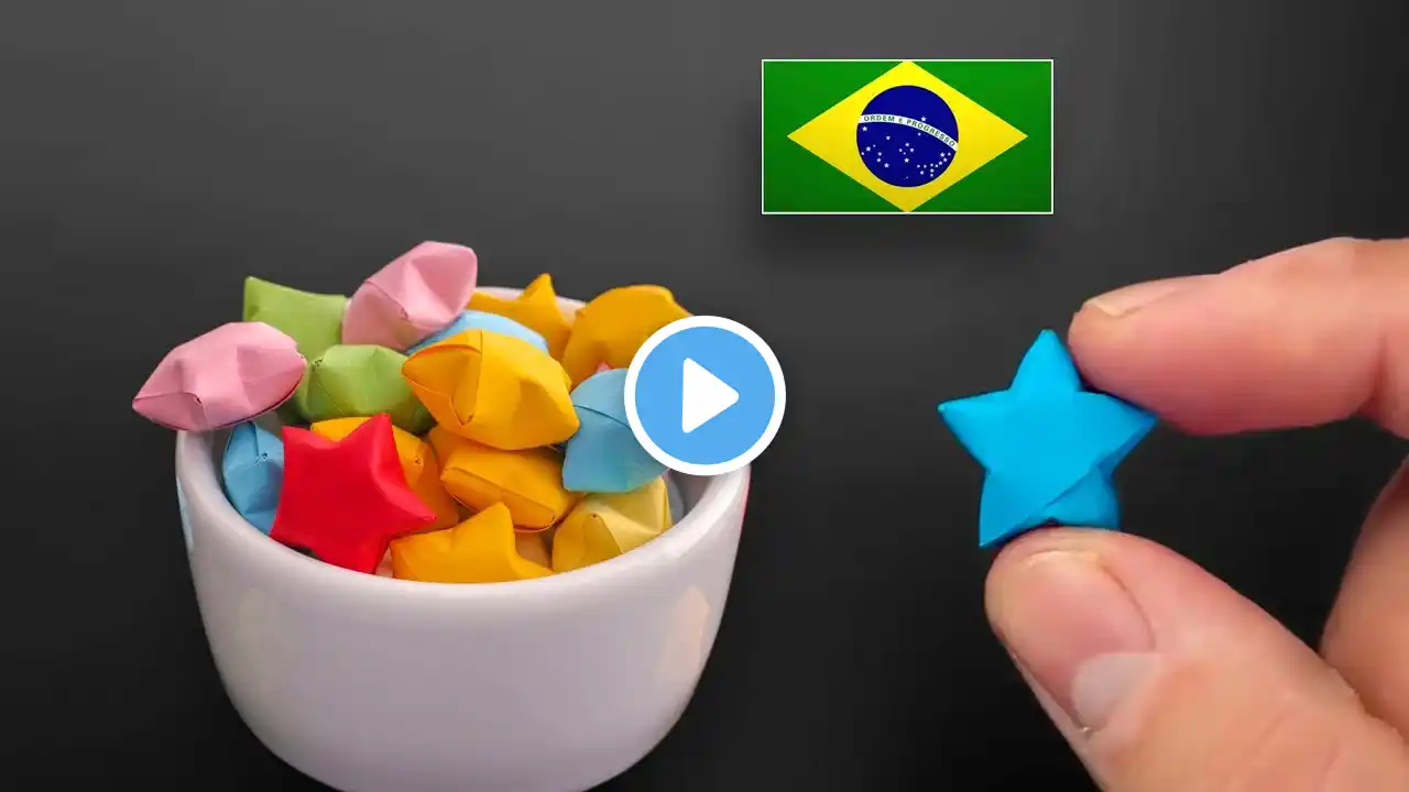 Origami: Estrela da Sorte - Tutorial PT-BR