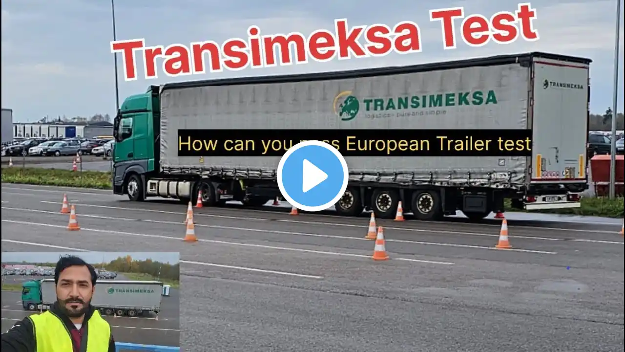 European truckers and reverse parking test in Lithuania Transimeksa truck reverse test