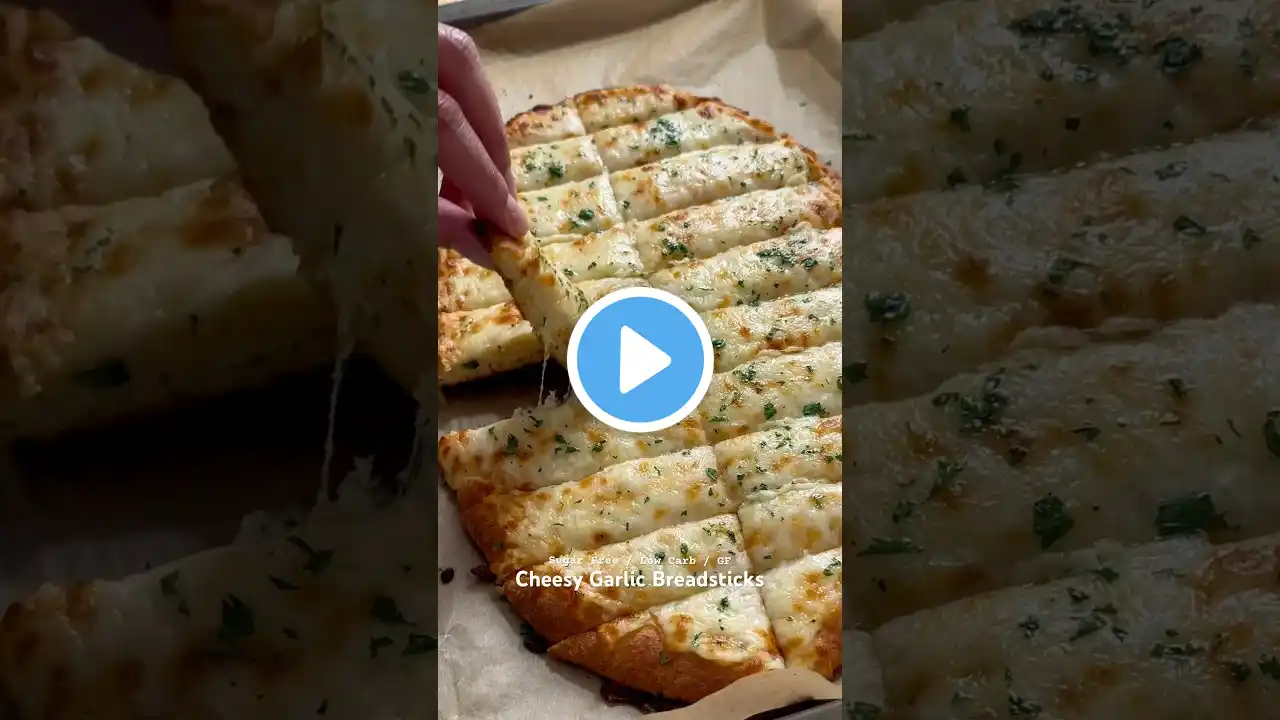 🥖🧀 Cheesy Garlic Breadsticks #lowcarbbread #prediabetic #sugarfree #garlicbread