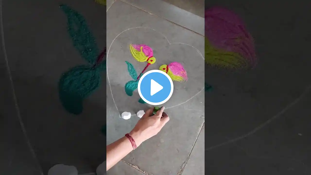 Ugadi Rangoli Designs 🦜🥭 l Simple Ugadi Muggulu #shorts #ugadi #gudipadwa #art #diy #trending #like