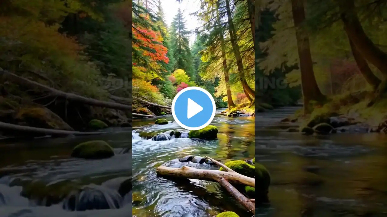 Relax by the River 🌲🍂 | 50 Seconds of Pure Peace #shorts #relaxingmusic #nature #asmr #riversounds