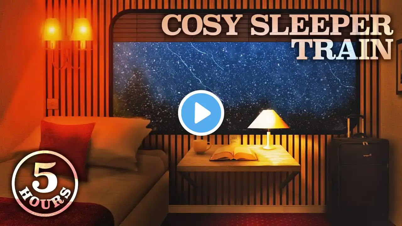 Cosy Sleeper Train on a Rainy Evening - Relaxing Background Noise Ambience for Study + Sleep