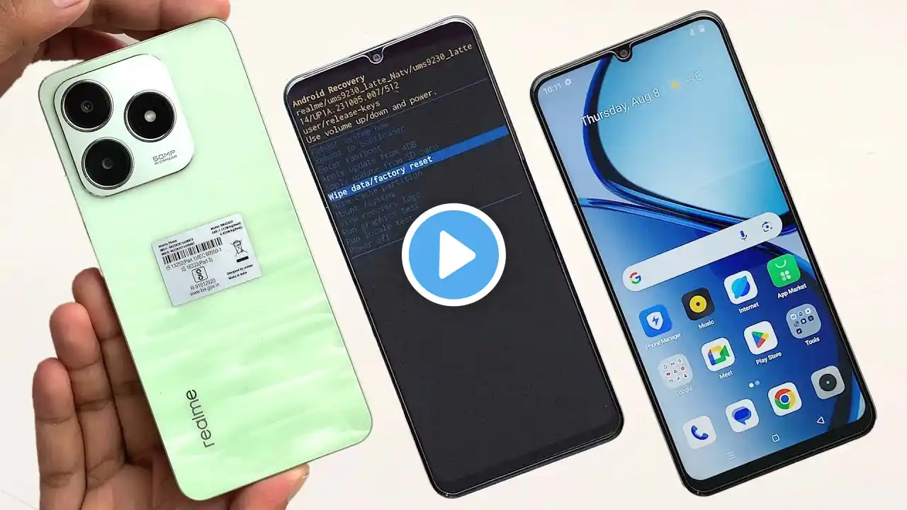 How To Hard Reset Realme C63✅ Realme RMX3939 Wipe Data/Pattern Unlock Without Pc✅ Remove Screen Lock