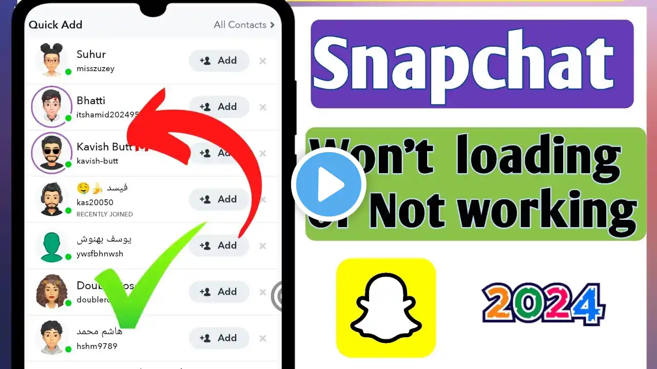 Fixed  Snapchat not working 2024| Snapchat wont add friends Snapchat added friends not showing