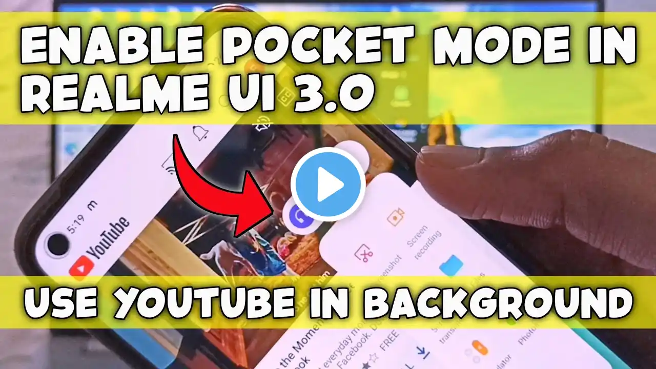 How to enable pocket mode or background streaming in Realme ui 3.0 and Play video in off screen