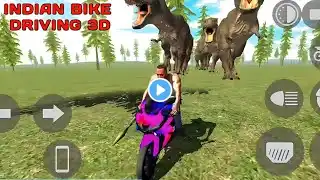 Army Tank Vs Dinosaur ,Indian Bike Driving 3D , Funny Gameplay #indianbikedriving3d 100 dinosaurs