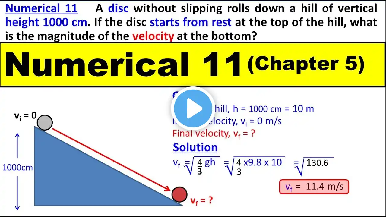 Numerical 11 Chapter 5 Physics Class 11 | Rotational and Circular Motion | 1st Year KPK Syllabus