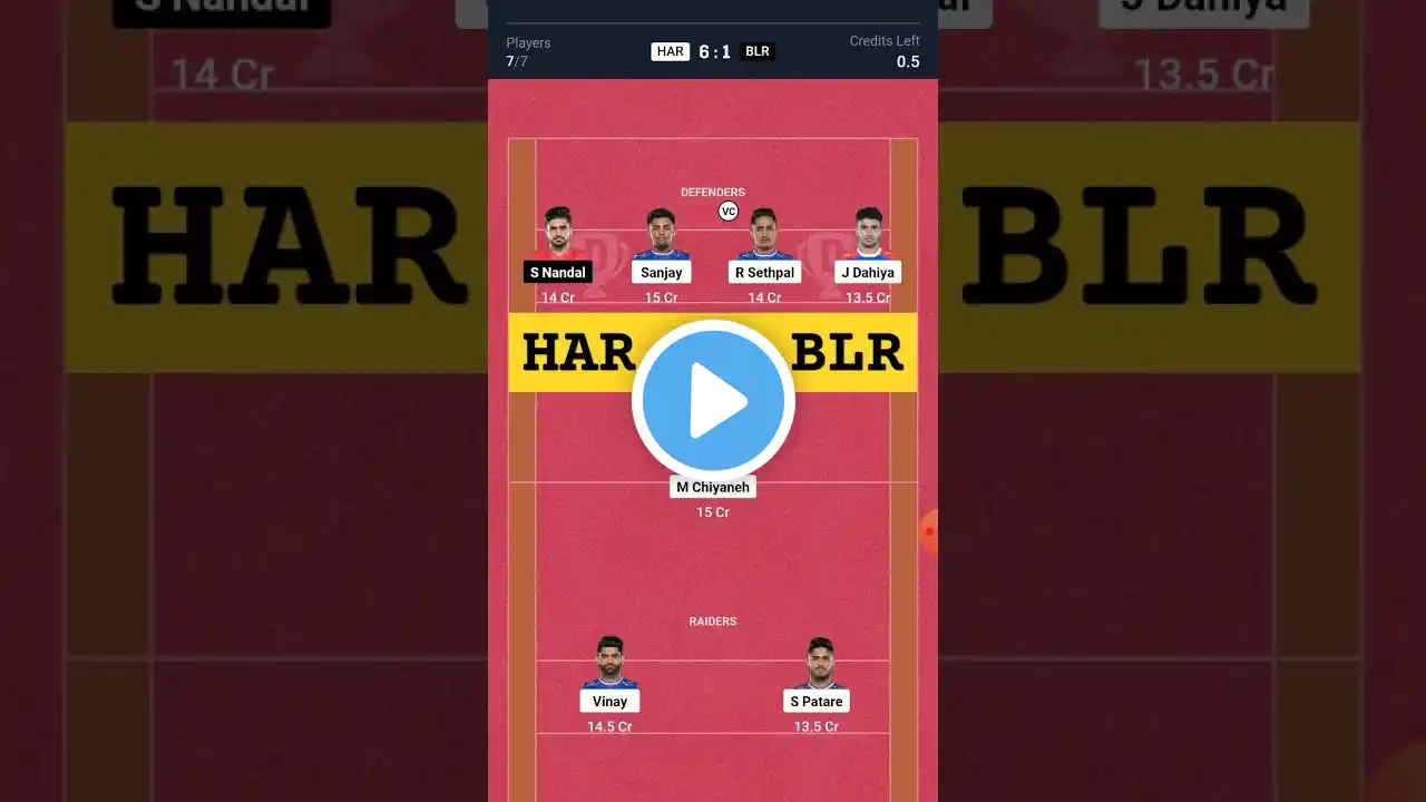 har vs blr dream11 prediction | har vs blr today match prediction | har vs blr kabaddi team today