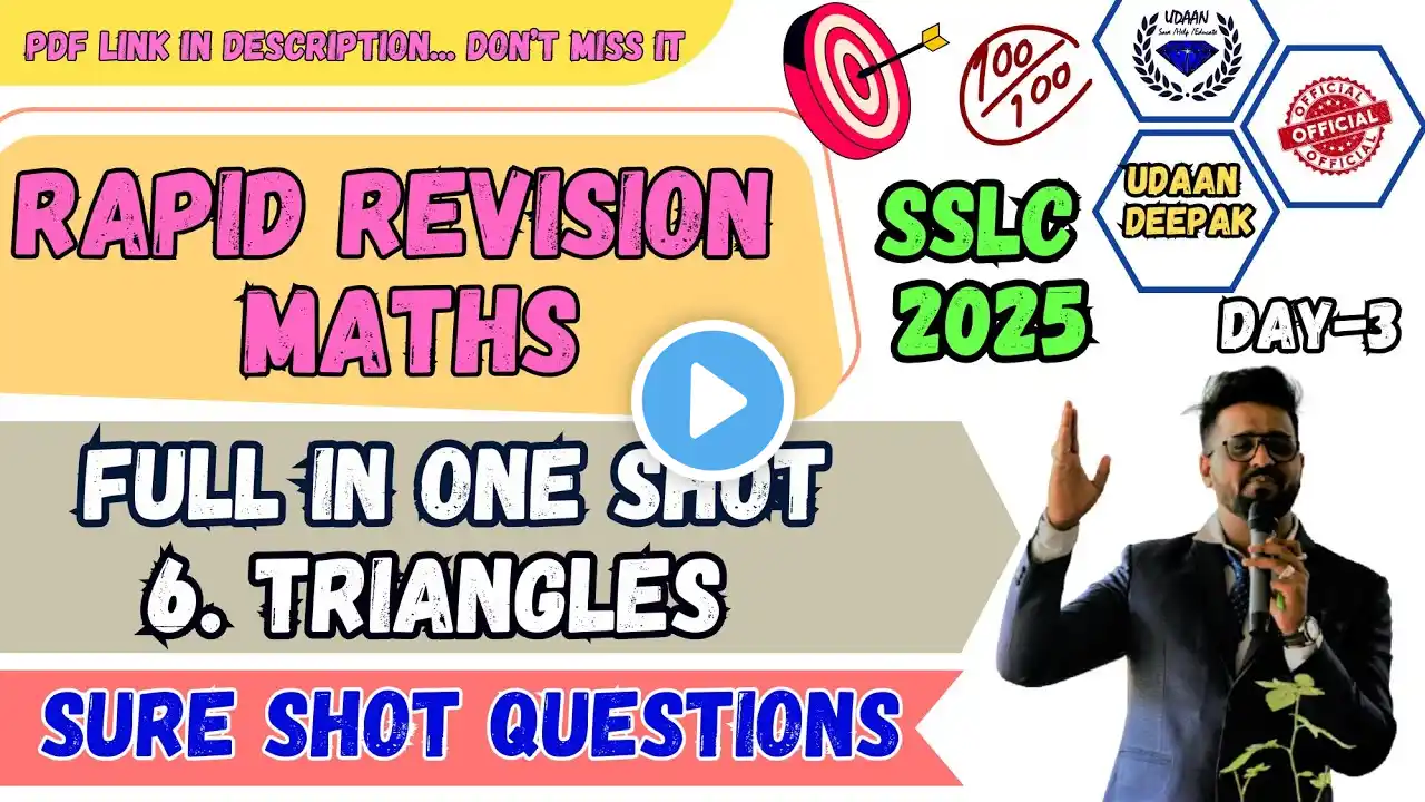 10th SSLC 2025 MATHS TRIANGLES RAPID REVISION IN ONE SHOT BY UDAAN DEEPAK