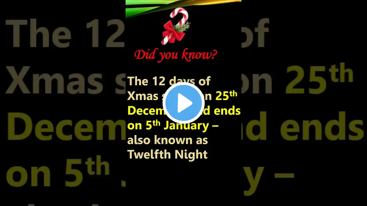 12 days of Christmas- 10th Day (3rd January) | Twelfth Night| DA Kids #shorts