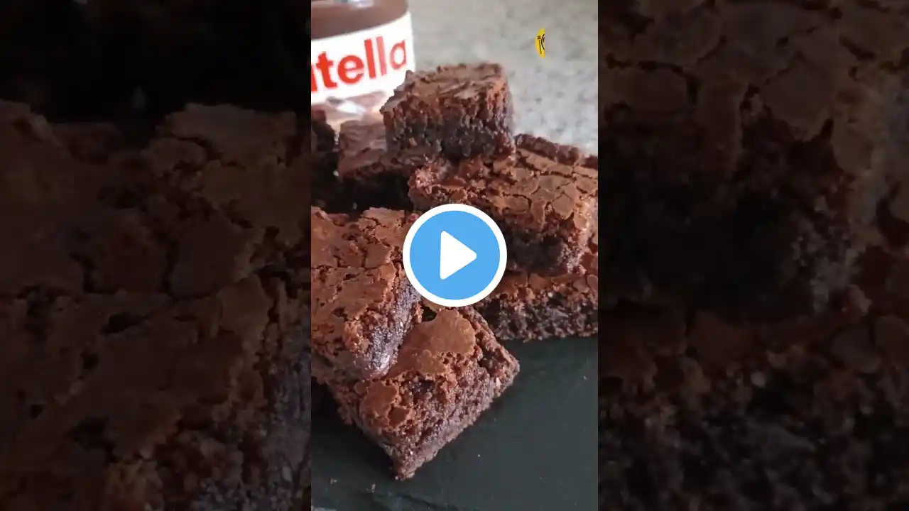 Fudgy Nutella Brownies Recipe | Easy & Delicious Dessert #shorts #brownies #nutella #chocolate