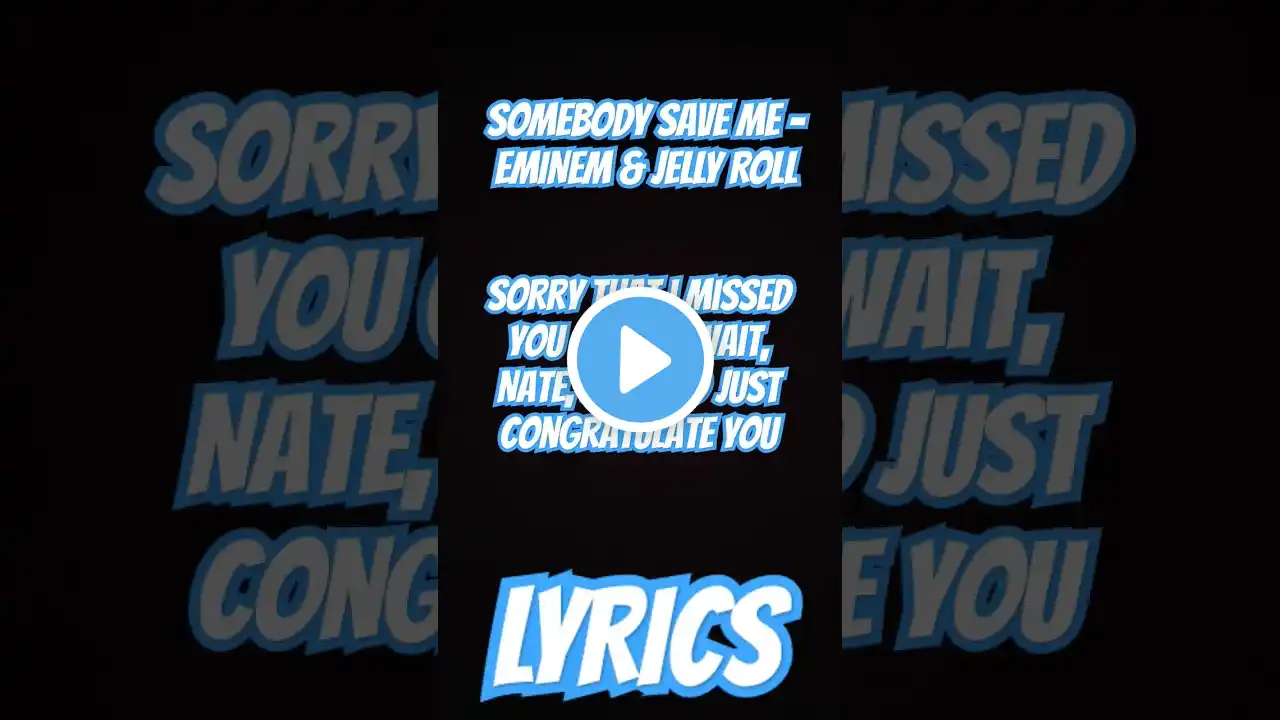 Somebody Save Me - Eminem & Jelly Roll #somebodysaveme #eminem #jellyroll #lyrics