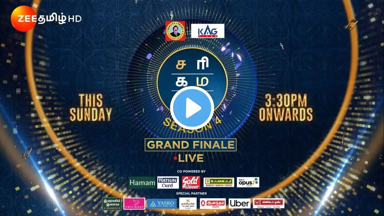 Saregamapa Senior Season 4 | Grand Finale Live | Oct 20, Sunday 3.30PM Onwards | Promo | Zee Tamil