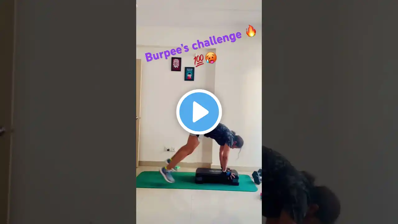 Stepper Burpee’s Challenge 🔥💯🥵🏋️♀️#cardio #fatloss #athome #fitmoms #viral #trending #shorts