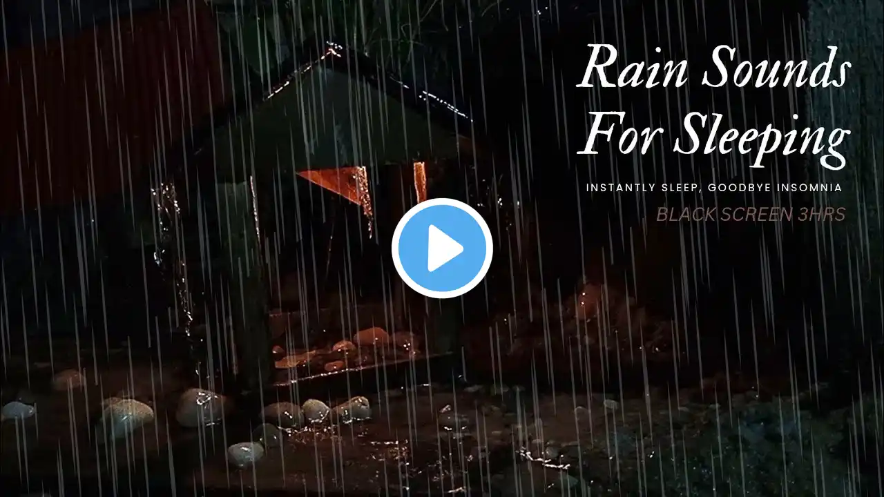 Heavy rain for sleeping fast, deep sleep with torrential rain & mighty thunder at night helps relax