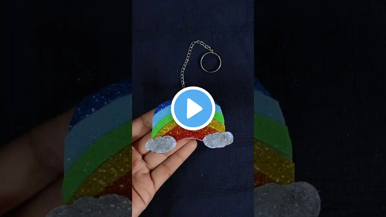 diy rainbow keychain #diy #keychain #shorts #rainbowkeychain #rainbow