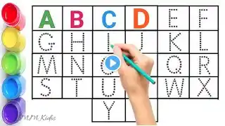 Alphabet, ABC Song, ABCD,A to Z,kids rhymes,Collection for writing along dotted lines for toddler,09