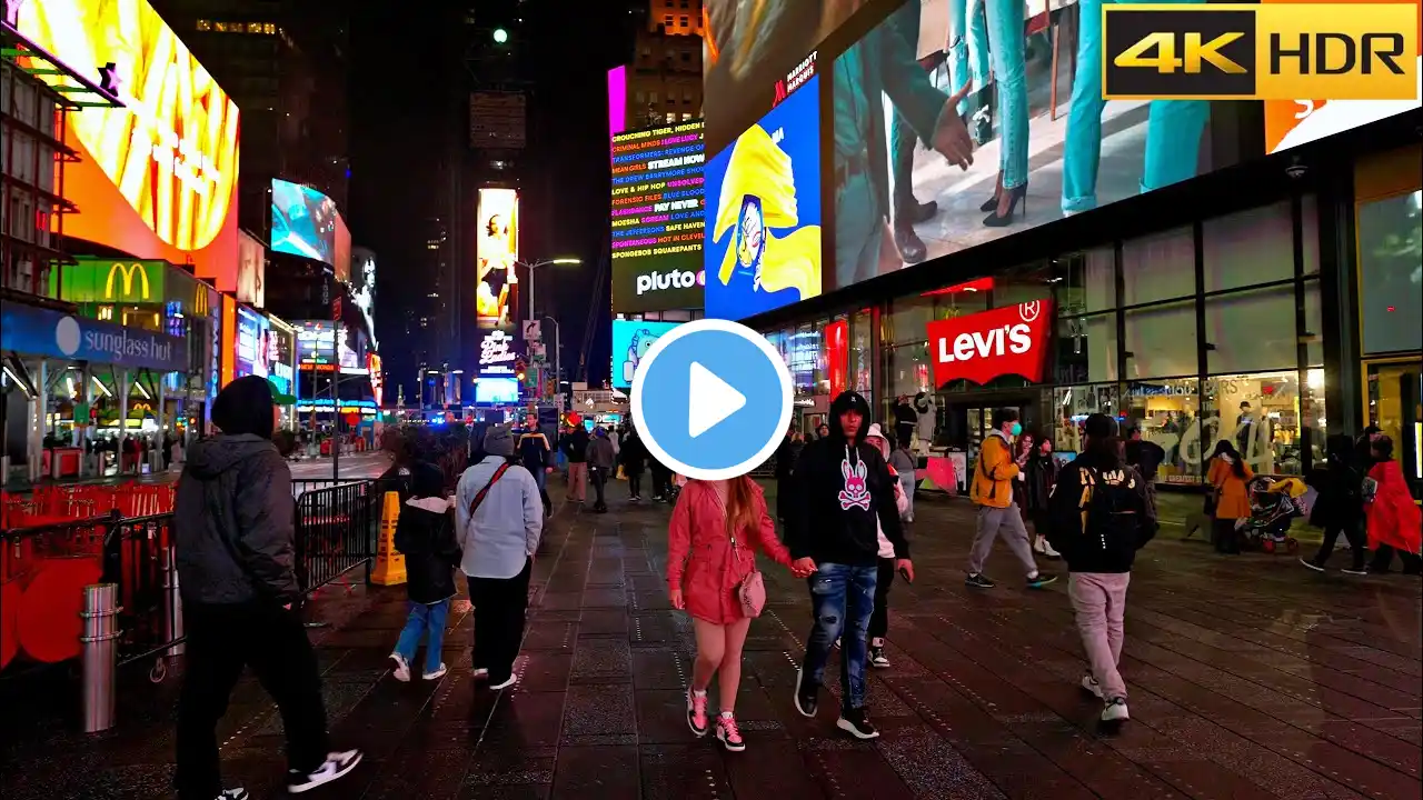 Times Square: Neon Wonderland of Manhattan at Night - 2023 | A Walking Tour [4K HDR]