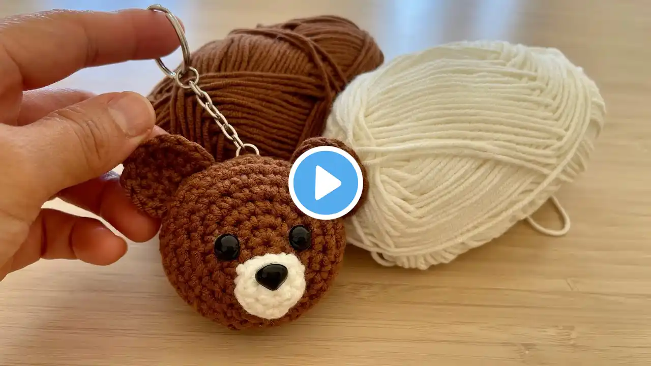 Crochet | Brown Bear Keychain | Bear | DIY | Handmade Gift | Easy