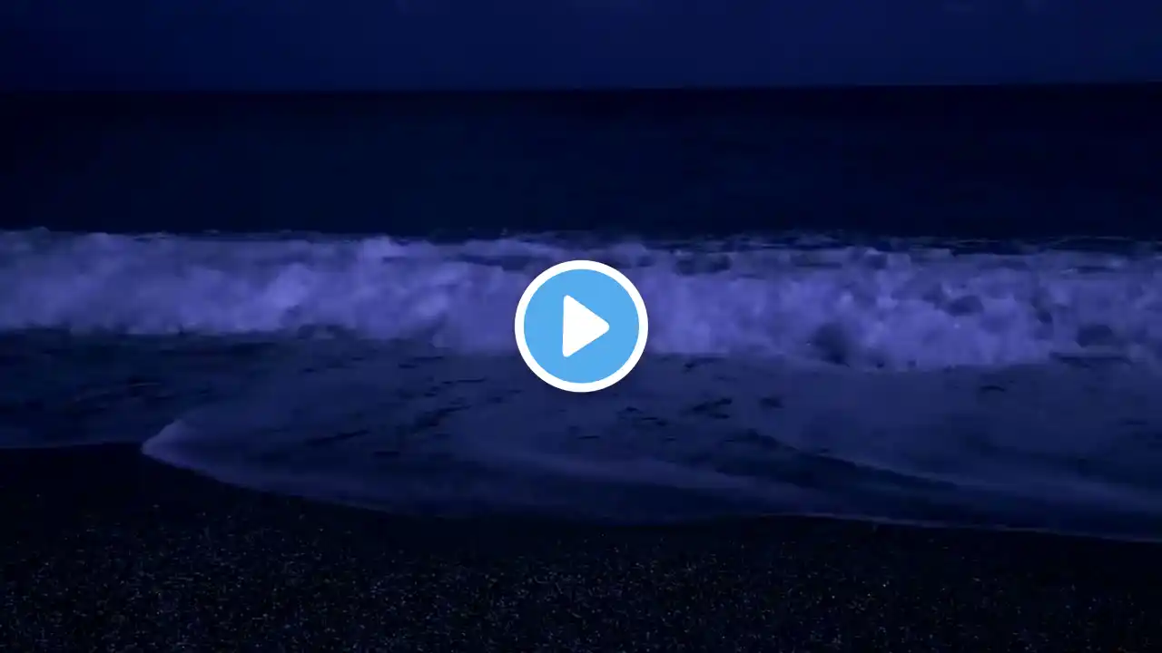 Fall Asleep with Powerful Waves at Night on Museddu Beach - Ocean Sounds for Deep Sleeping