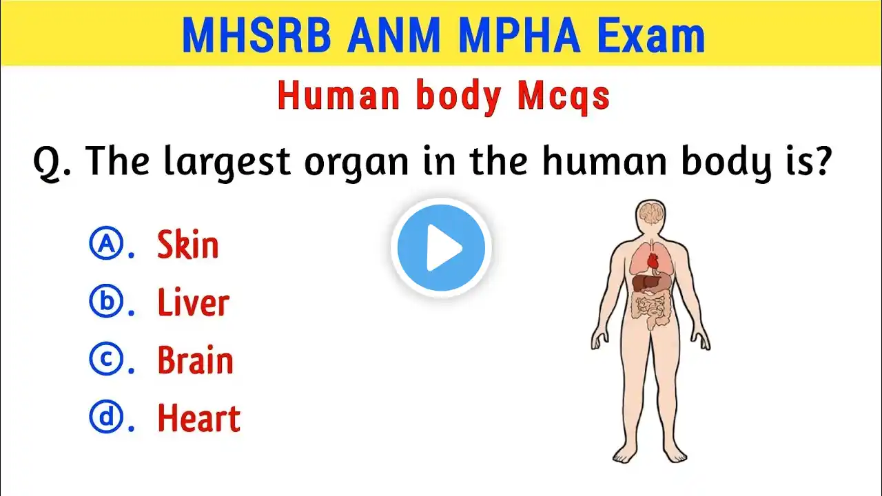 MHSRB ANM MPHA Mcq | Telangana ANM MPHA (F) Previous Mcq | human body mcq