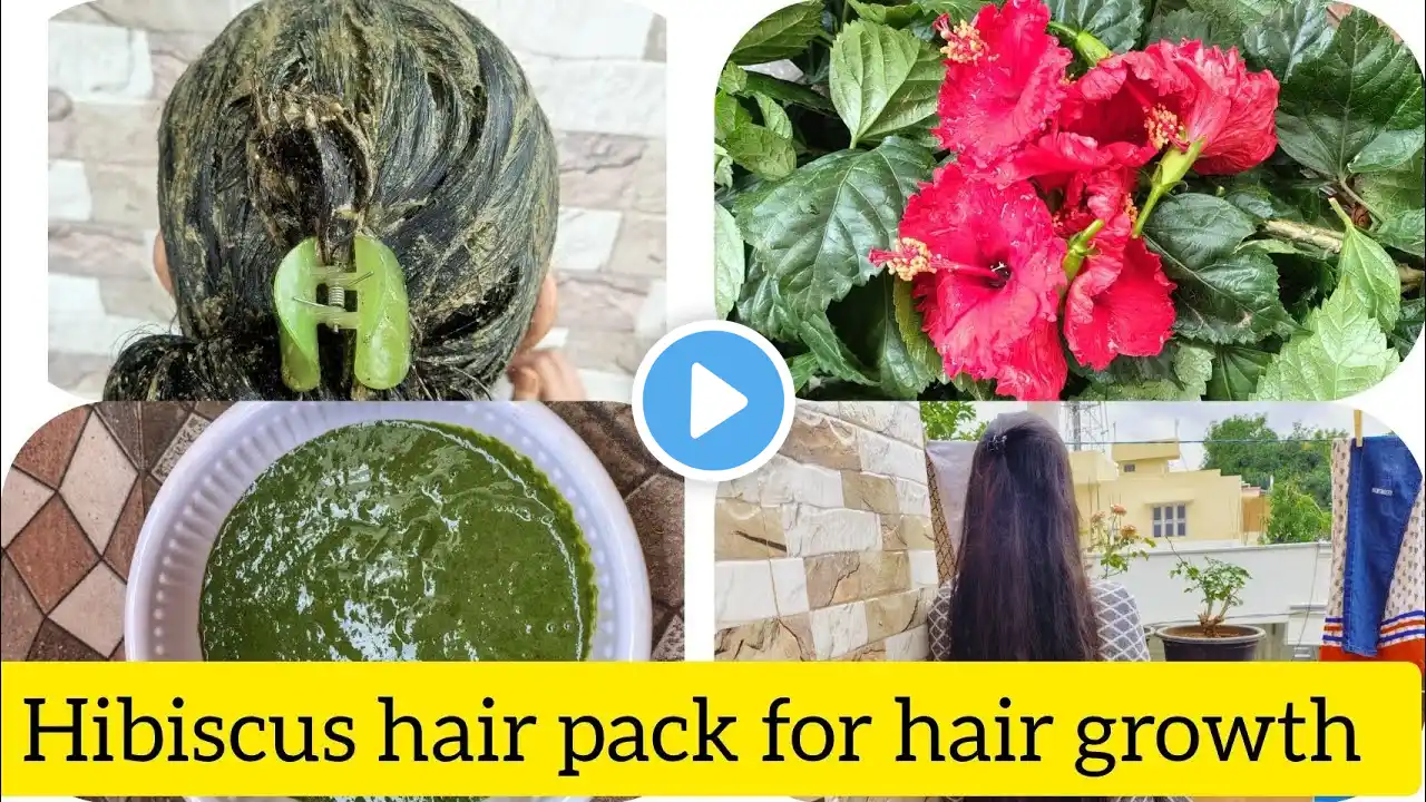 Hibiscus hair pack for long &strong hair growth/How to grow hair faster thicker in 1week/herbal pack