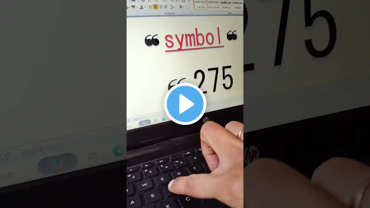 Comma Quotation Symbol in MS word || Microsoft Word Shortkeys #unicode #shorts
