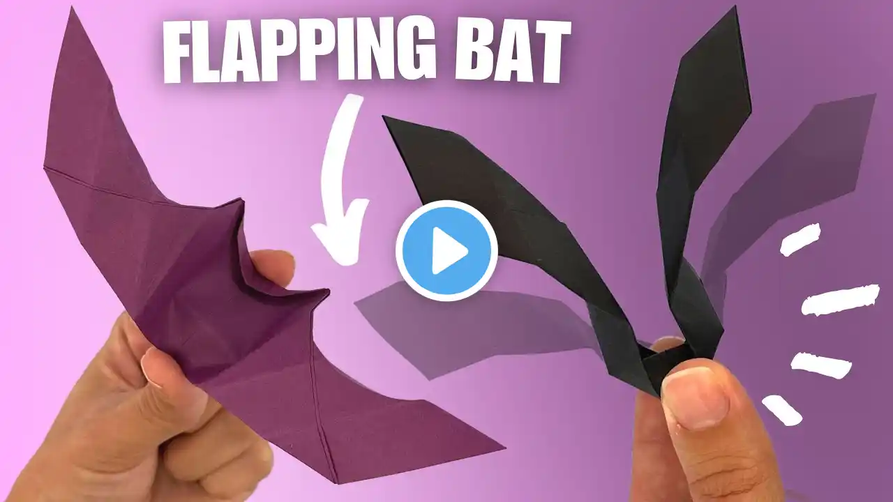 Origami flapping bat easy, how to make paper bat for Halloween