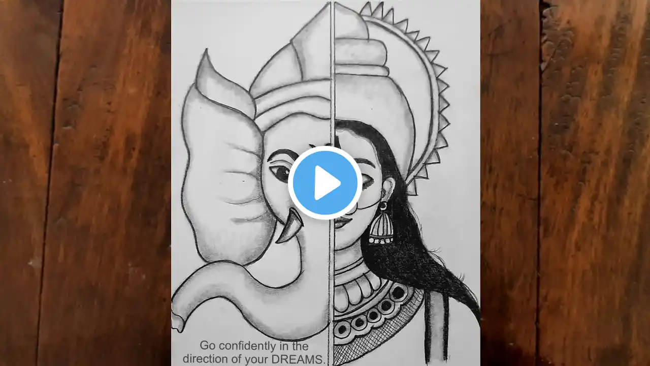 durga ma easy drawing  | ganesha ji easy drawing | navaratri spacial drawing ‪@heniart167‬