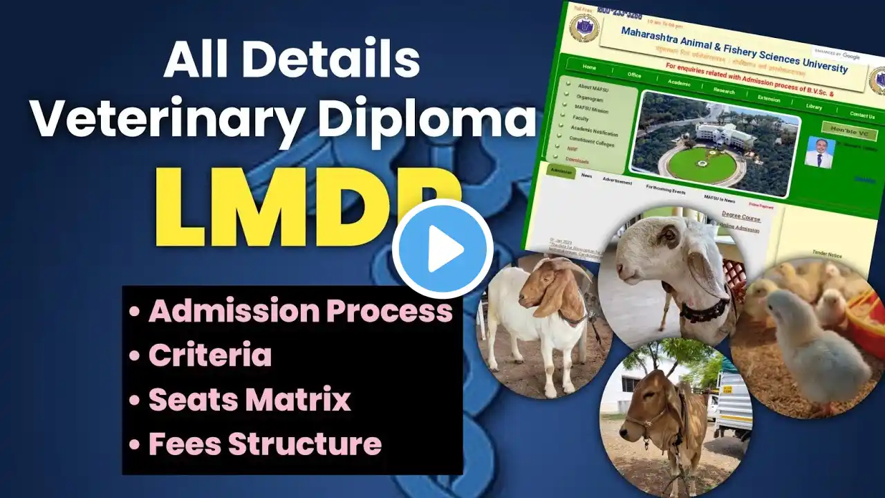 Veterinary Diploma in maharashtra || LMDP Admission process || All Info about LMDP/LSS Admission