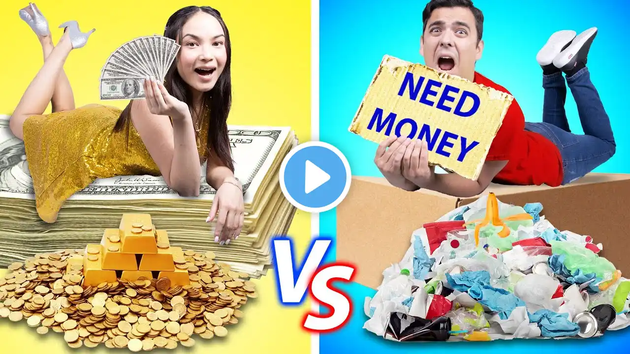 BROKE VS RICH VS GIGA RICH | RICH VS POOR LIFE BY CRAFTY HACKS PLUS