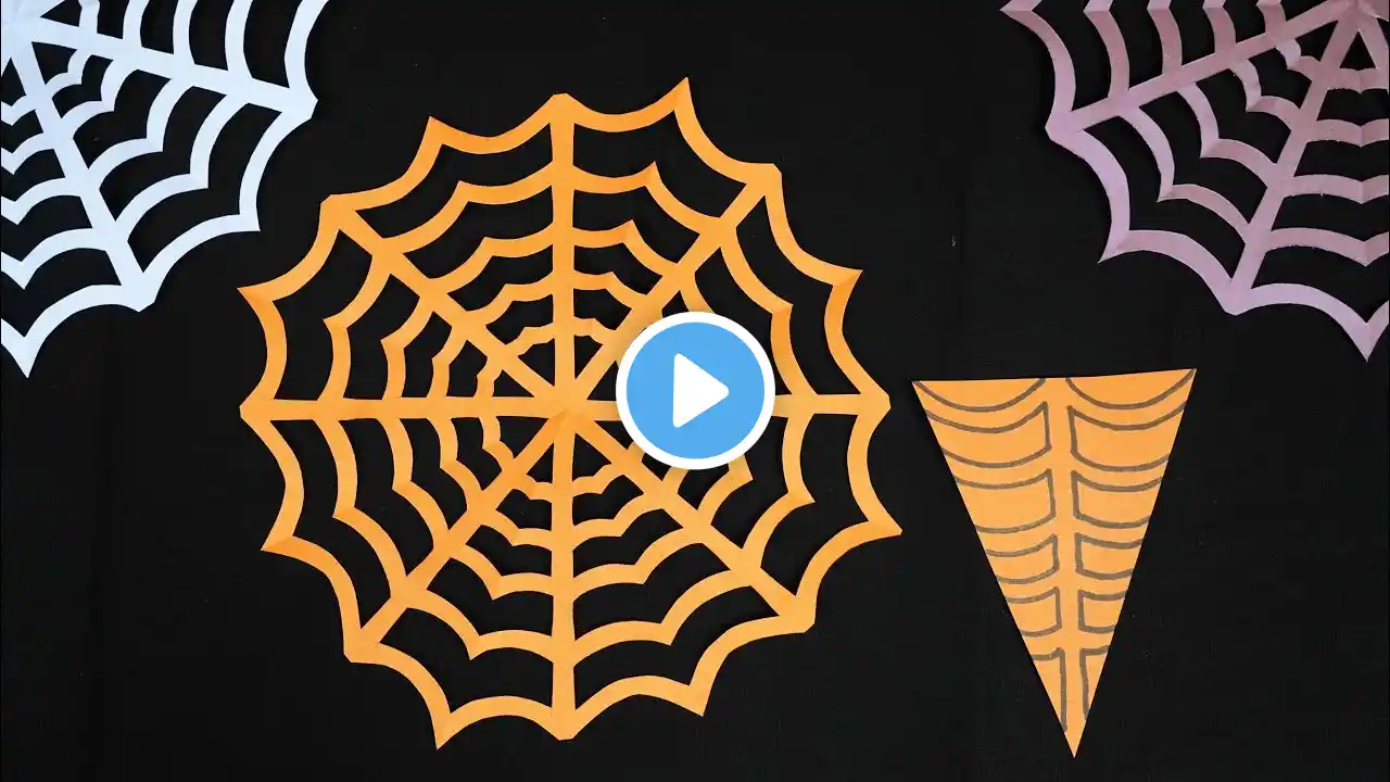 Halloween Craft Ideas || How to Make Paper Spider Net || DIY Halloween Easy Paper Crafts