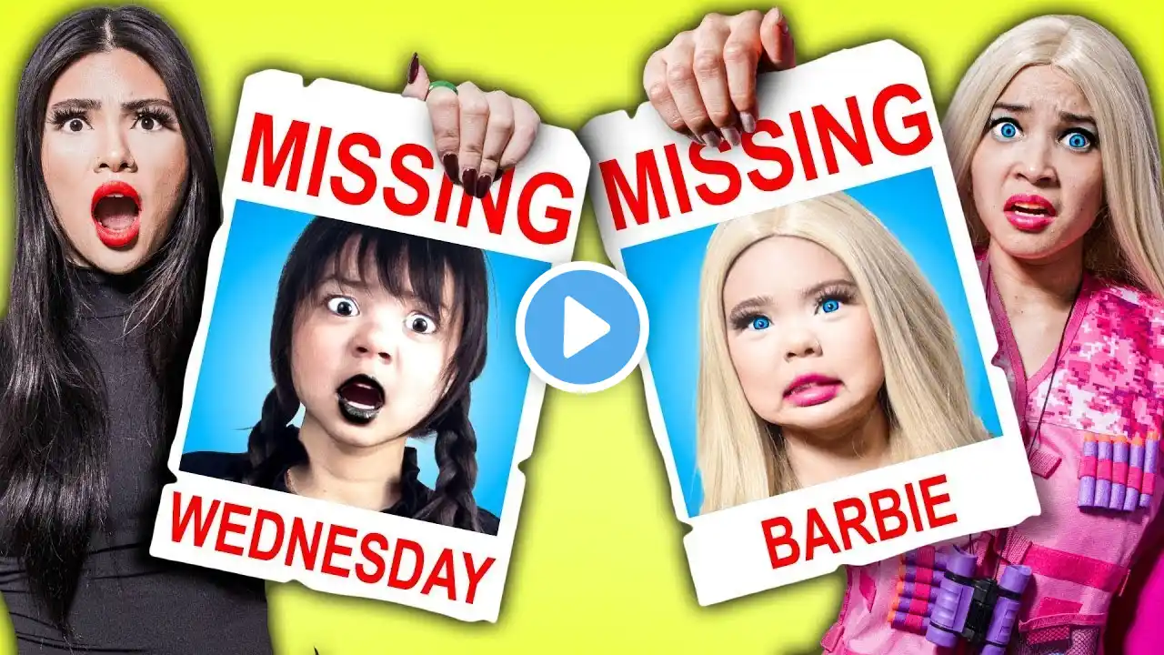 OH NO! WEDNESDAY ADDAMS & BARBIE ARE MISSING | FUNNY & CRAZY SITUATIONS BY CRAFTY HACKS PLUS