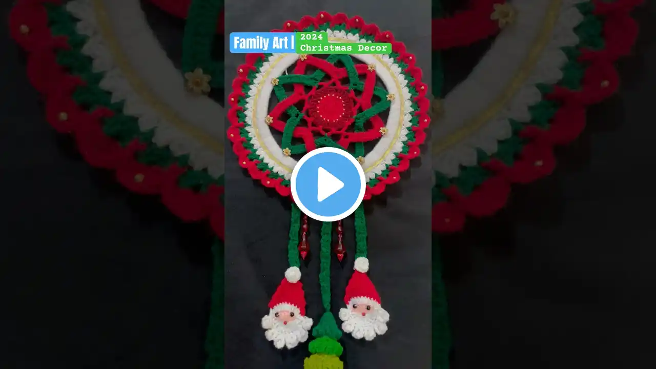 Christmas Crochet Decorations | Christmas Crochet Dream Catcher #christmas #shorts #youtubeshorts