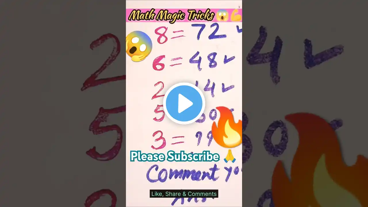 Magic Math Tricks 😱💪😱।#maths #vedictrick #mathtricks #youtubeshorts #shortvideo #shortsfeed #shorts