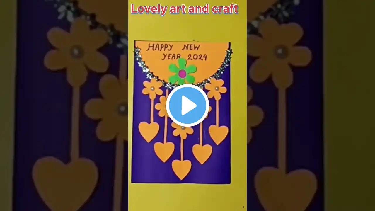 New Year Card Making Idea 2024/ New Year Greeting Card Craft 2024/ #diy #shorts #newyear #greetings