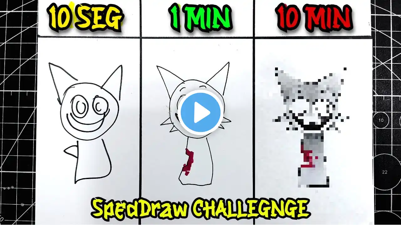 DRAWING INCREDIBOX SPRUNKI (WENDA HORROR VERSION) IN 10 sec, 1 min, AND 10 min | DRAWING SPRUNKI 😡