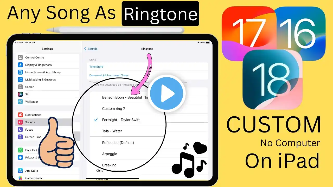 How to Set ANY Song as RINGTONE on iPad! (Easiest Way) iPadOS 18 - No Computer