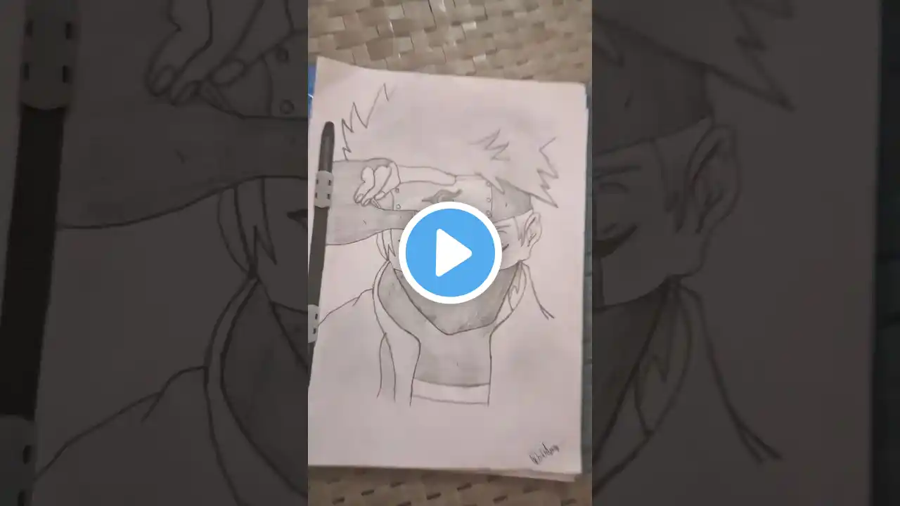 Kakashi drawing ☠️☠️ #rap #music #rapper #ytshorts #trending #shortsfeed #shortvideo #drawing