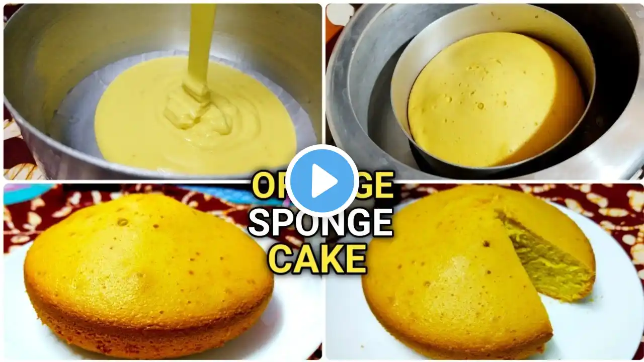 কমলালেবুর কেক পারফেক্ট ভাবে বানিয়ে নিন | ORANGE SPONGE CAKE RECIPE WITHOUT OVEN | SOFT ORANGE CAKE |