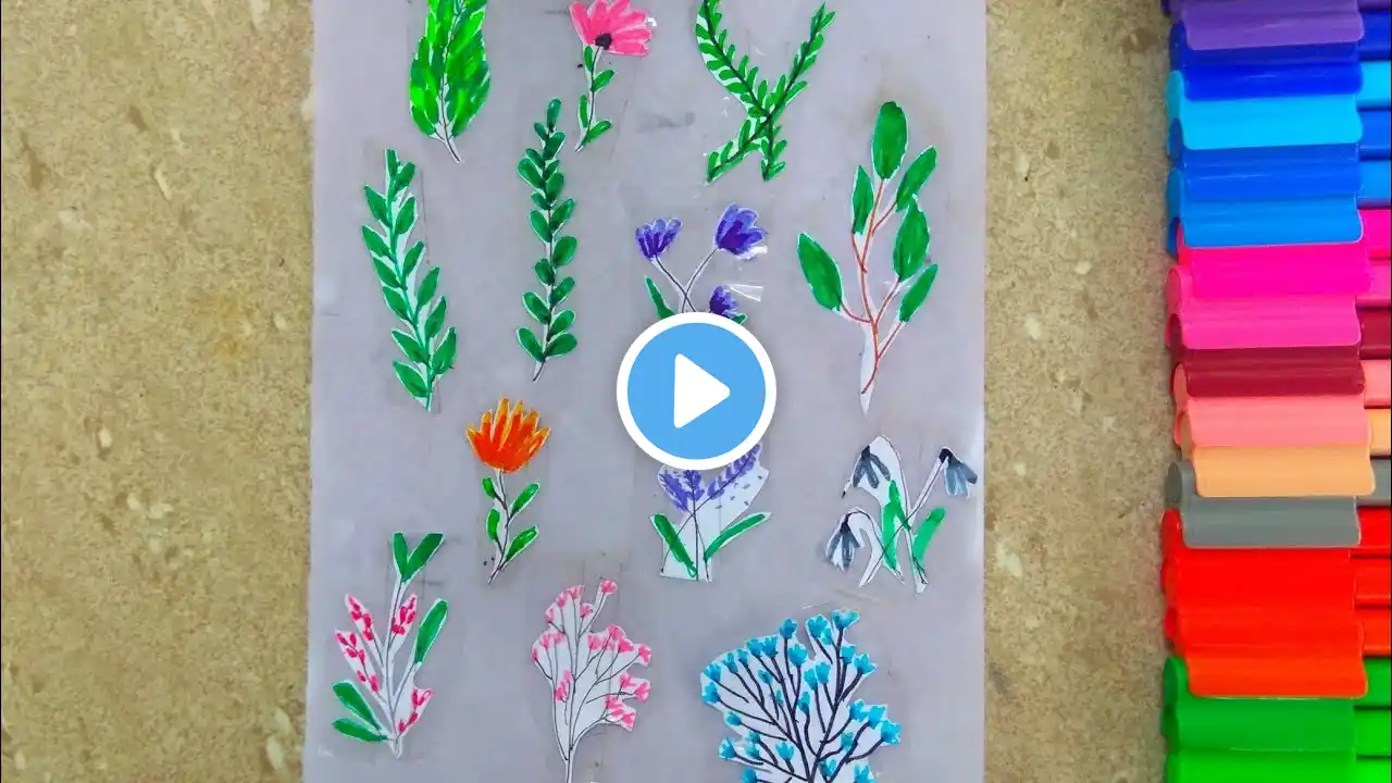 DIY flower stickers for journal๐ท|How to make diy flower stickers without double sided tape #shorts