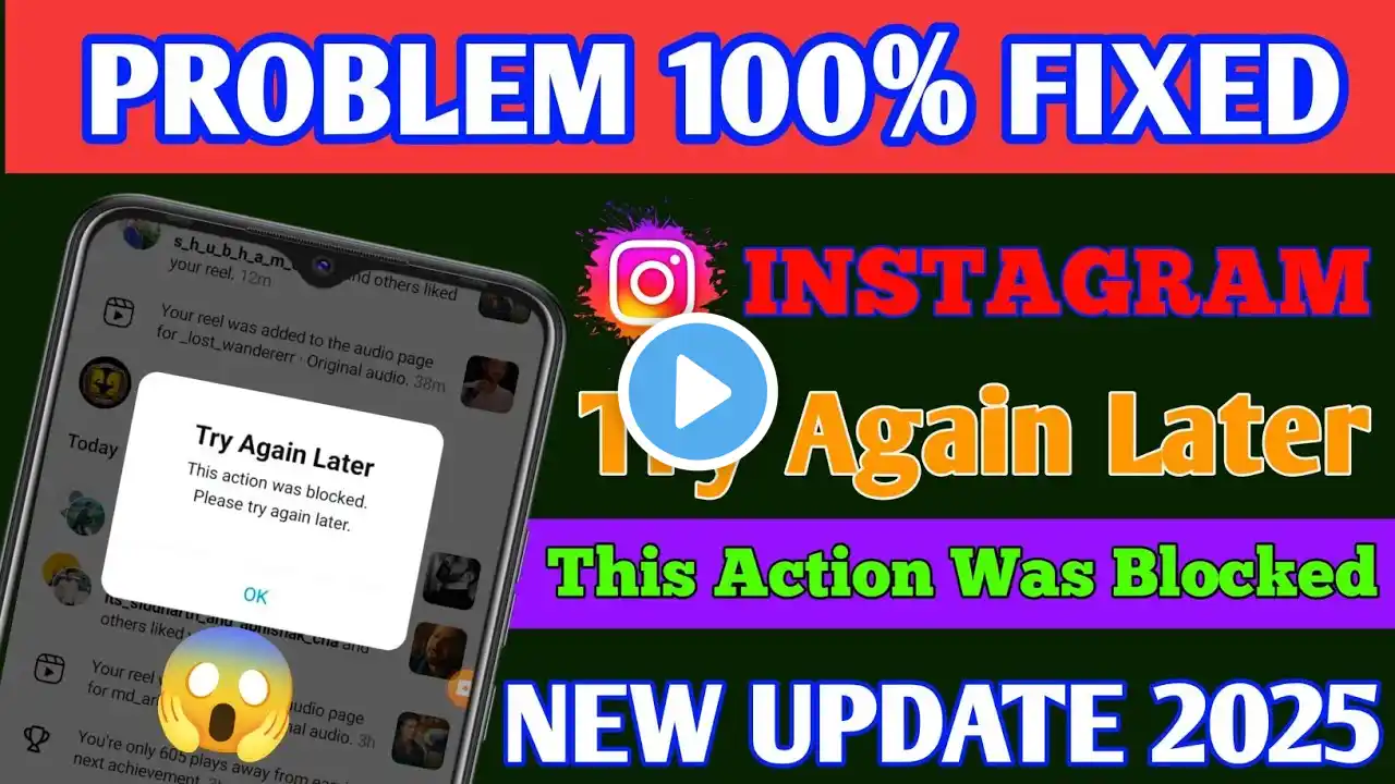 How to fix try again later on instagram | instagram this action was blocked please try again later