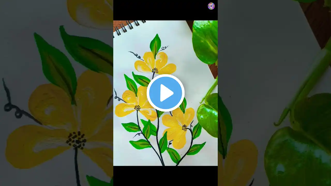 Water colour flower drawing#shorts #shortsfeed #shortsviral #shortsvideo #flowerart #drawing #flower