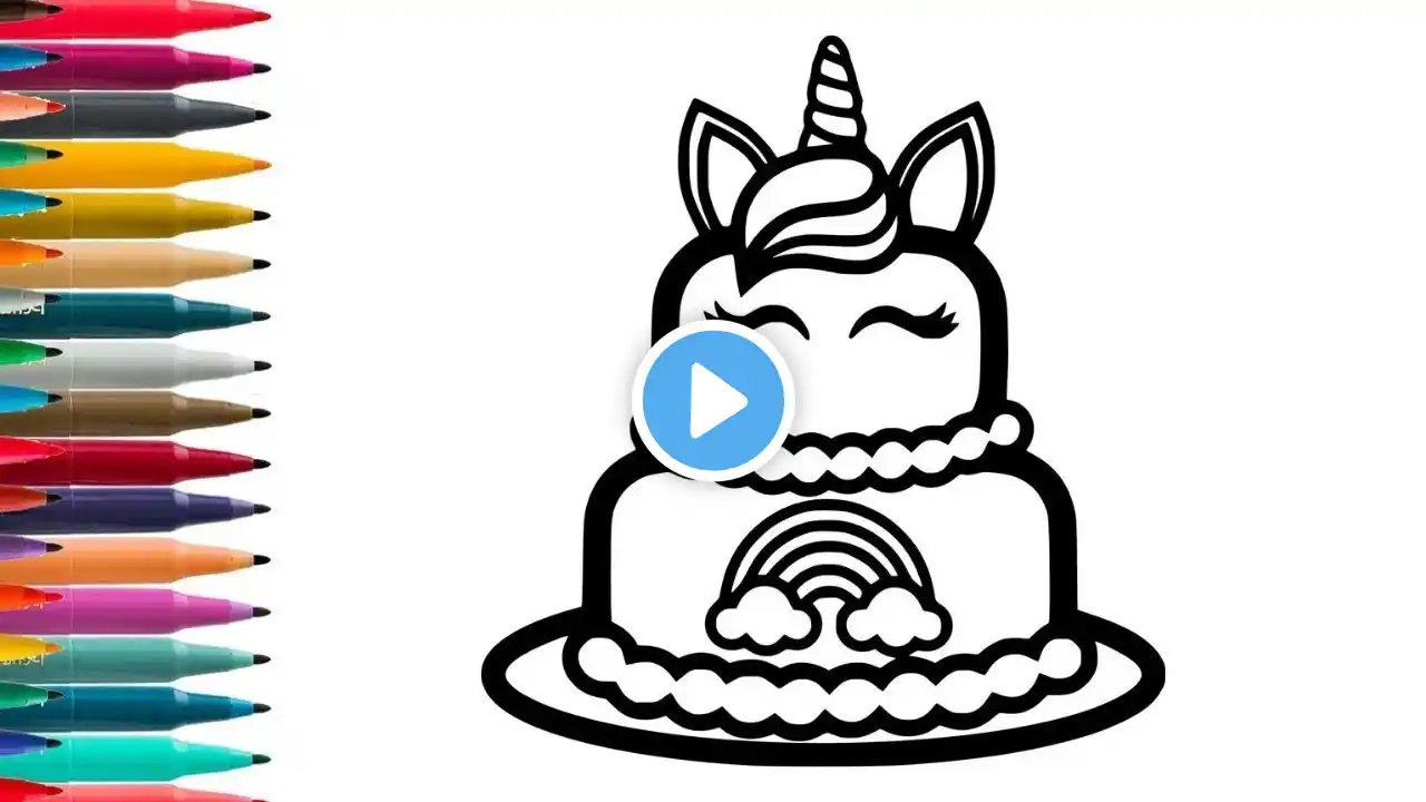 How To Draw a Birthday Cake Unicorn 🦄 | Unicorn Cake Drawing